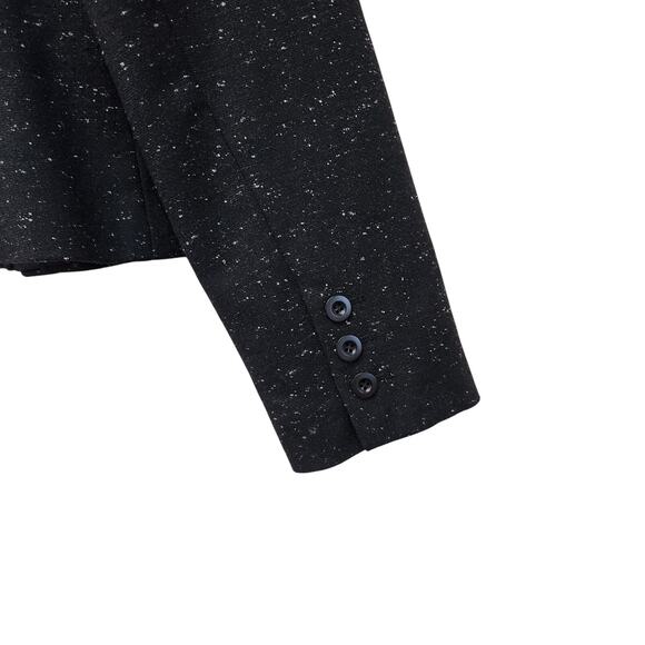 Halogen Two Button Blazer Single Breasted Wool Silk Blend Speckled Black Size 8 - Picture 4 of 9